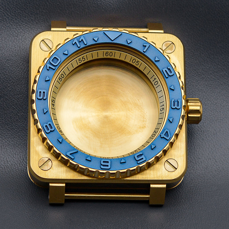 Gold BlueCase with Coin Edge Bezel Watch Case Set