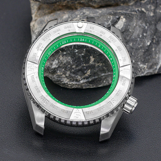 NEW PROSPEX Silver Watch Case with Green Chapter Ring