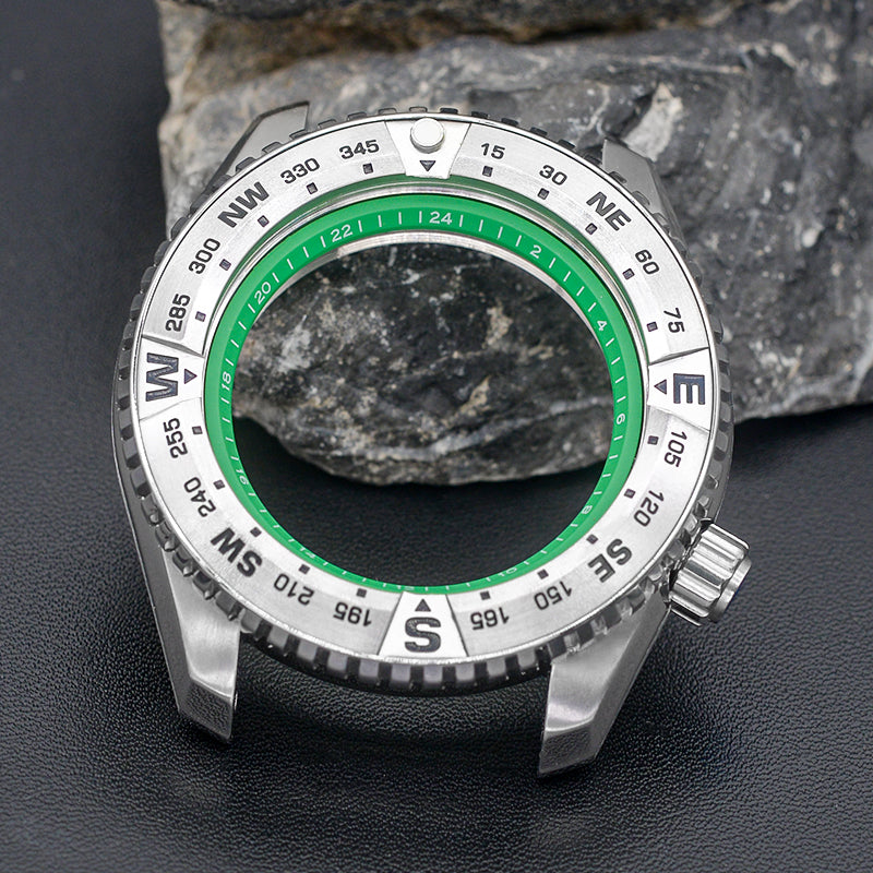 NEW PROSPEX Silver Watch Case with Green Chapter Ring