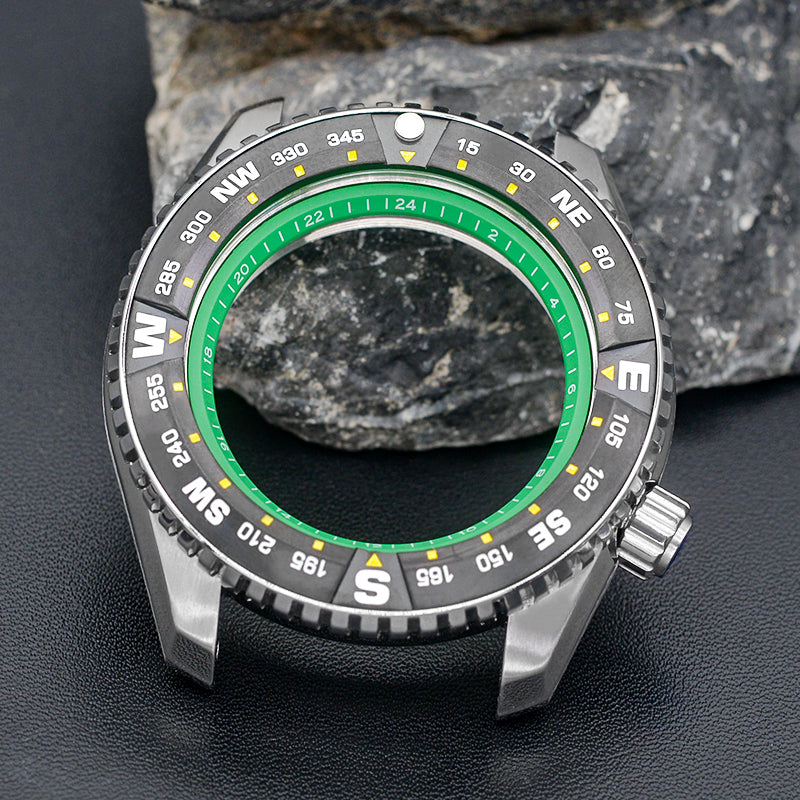 NEW PROSPEX Silver Watch Case with Green Chapter Ring