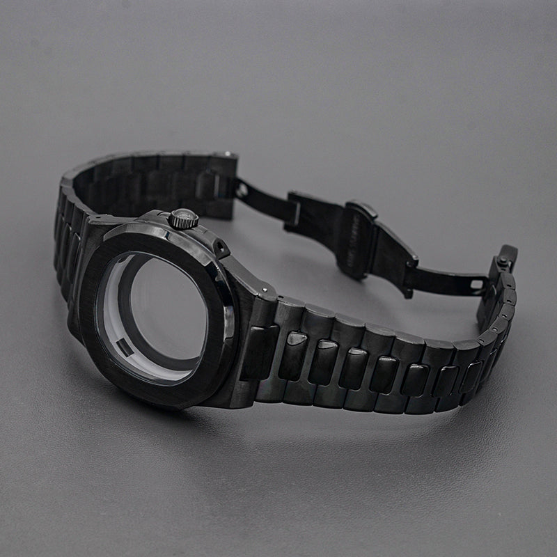 Black Nautilus Watch Case with Bracelet