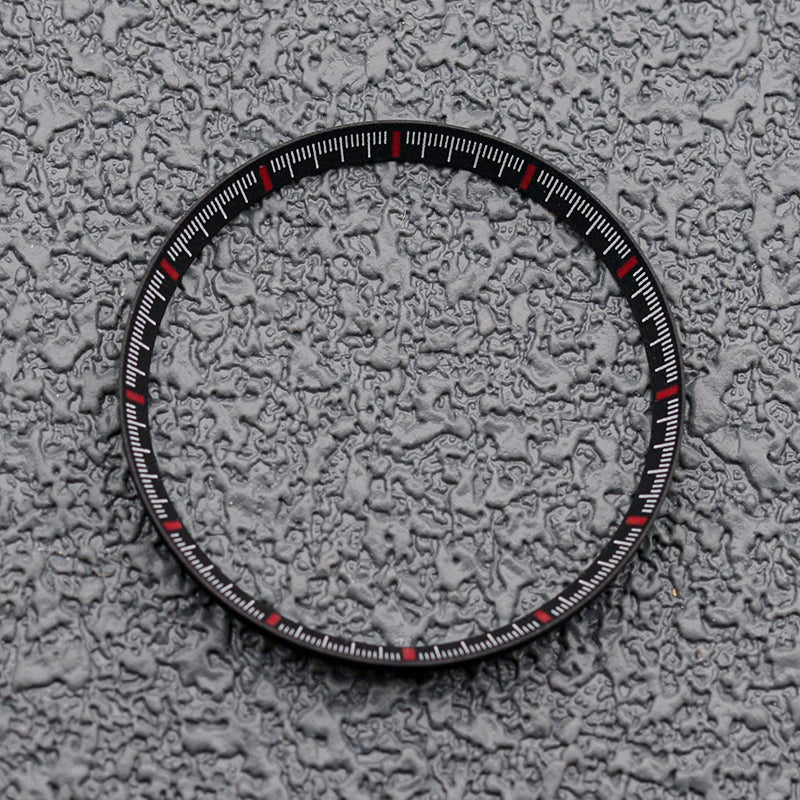 30.5mm Plastic Black Chapter Ring with Red Thin Finish