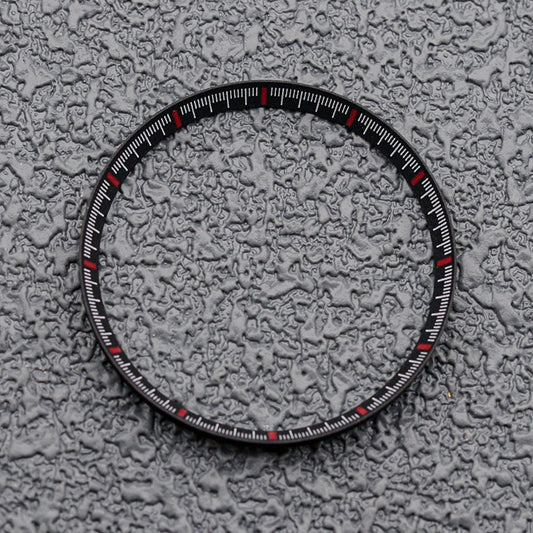 30.5mm Plastic Black Chapter Ring with Red Thin Finish