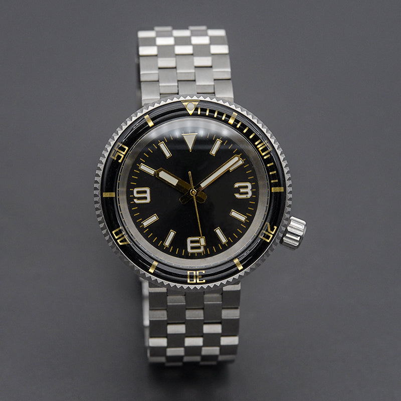 KARAJAN Mod Silver Tuna Dive Watch with Gold Insert