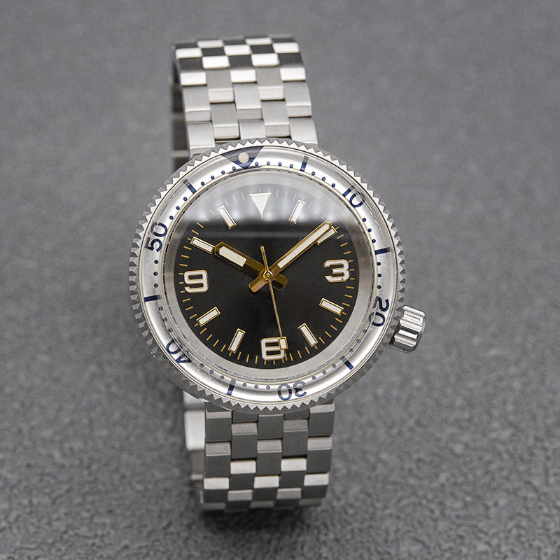 KARAJAN Mod Silver Tuna Dive Watch with Gold Insert