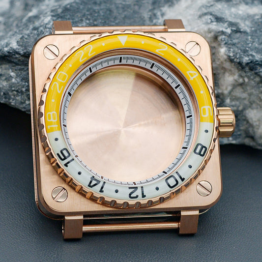 RoseGold Square Case with Coin Edge Bezel Watch Case Set