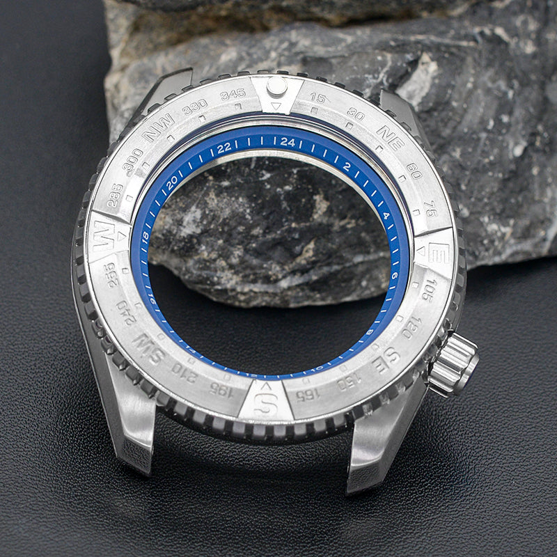 NEW PROSPEX Silver Watch Case with Blue Chapter Ring