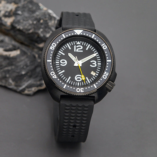 KARAJAN Mod Black Turtle Dive Watch with Black Dial