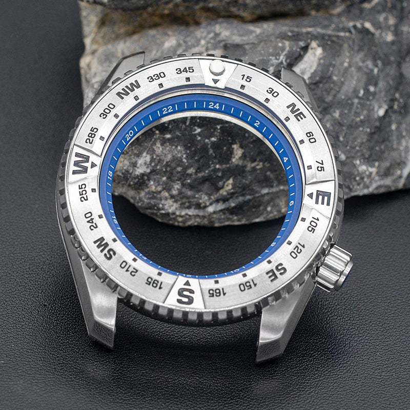 NEW PROSPEX Silver Watch Case with Blue Chapter Ring