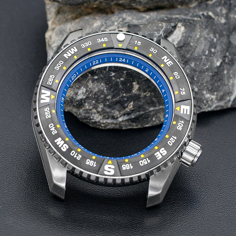 NEW PROSPEX Silver Watch Case with Blue Chapter Ring