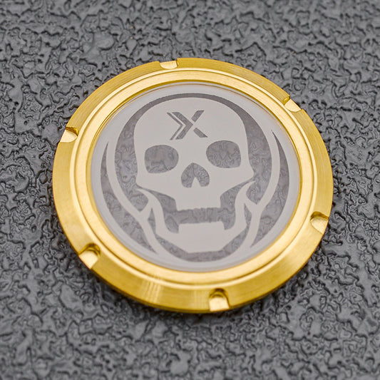 Transparent Grey Skull Gold Watch Caseback