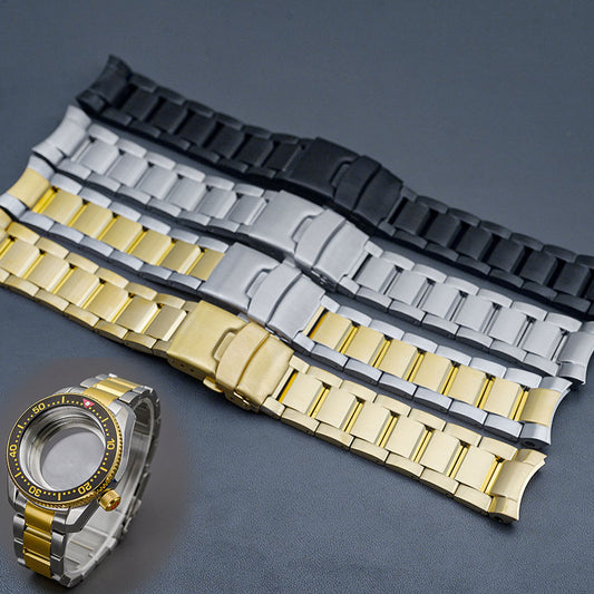 PVD Solid Stainless Steel Bracelet for SPB185 SPB187(Gold/Silver/Black)