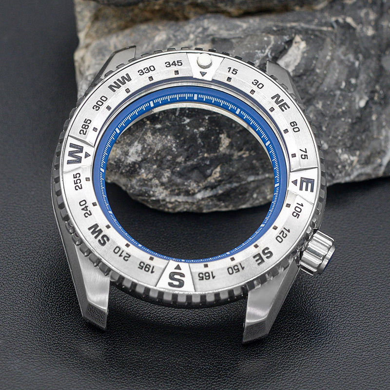 NEW PROSPEX Silver Watch Case with Blue Chapter Ring