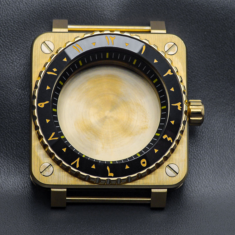 Gold Arabic Case with Coin Edge Bezel Watch Case Set – KARAJAN