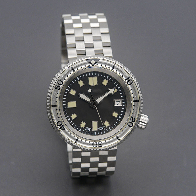 KARAJAN Mod Silver Tuna Black Dive Watch