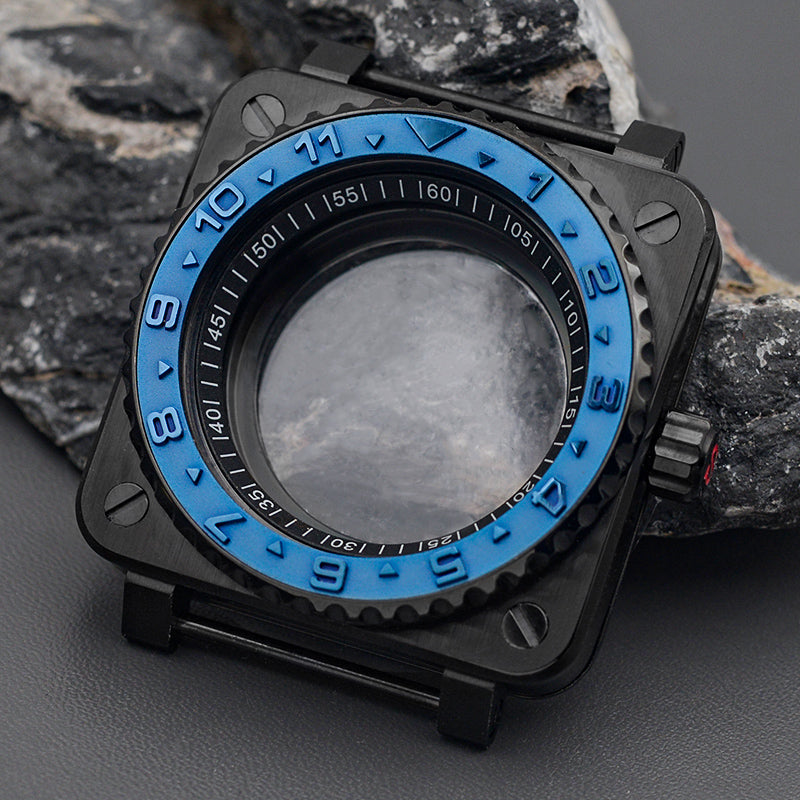 Black Blue Case with Slim Bezel Watch Case Set