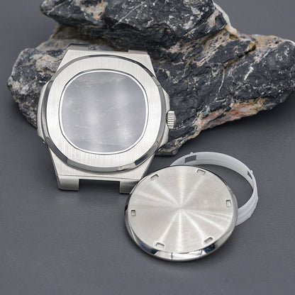 Silver Nautilus Watch Case with Bracelet