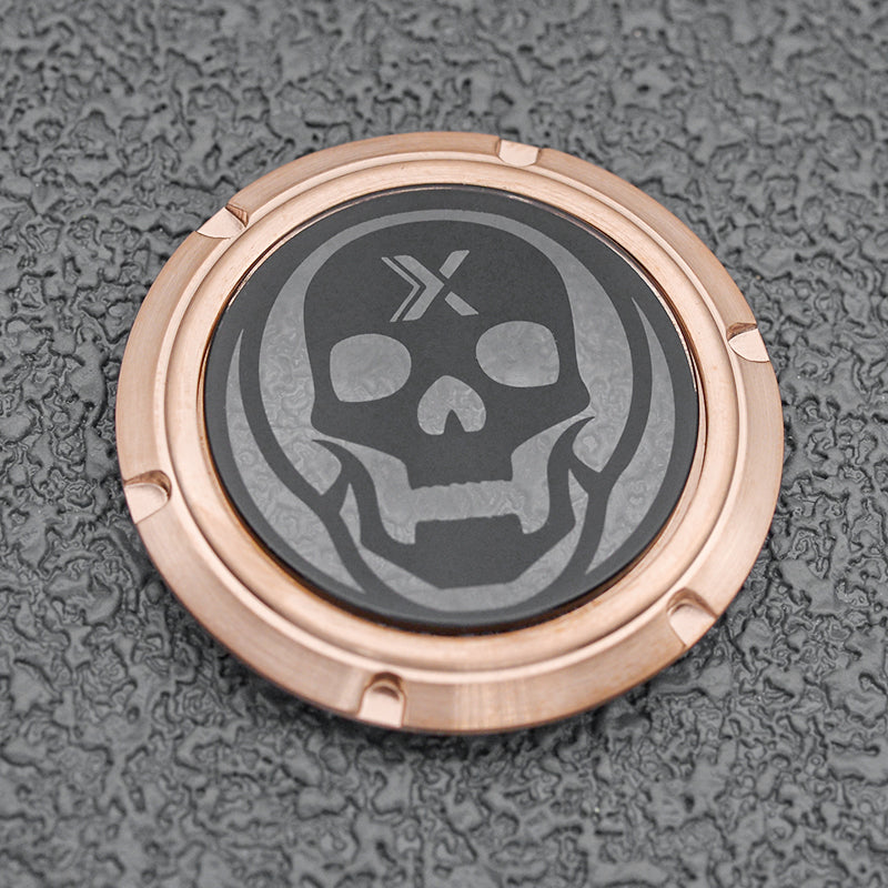 Transparent Black Skull RoseGold Watch Caseback