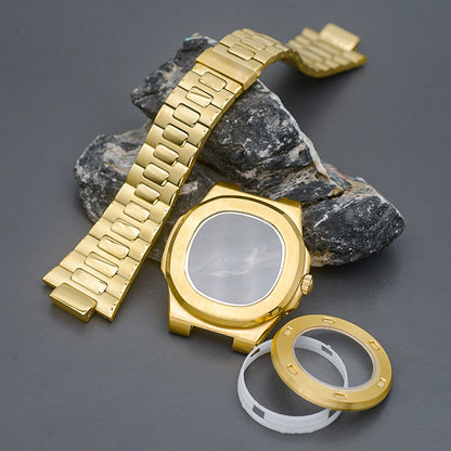 Gold Nautilus Watch Case with Bracelet