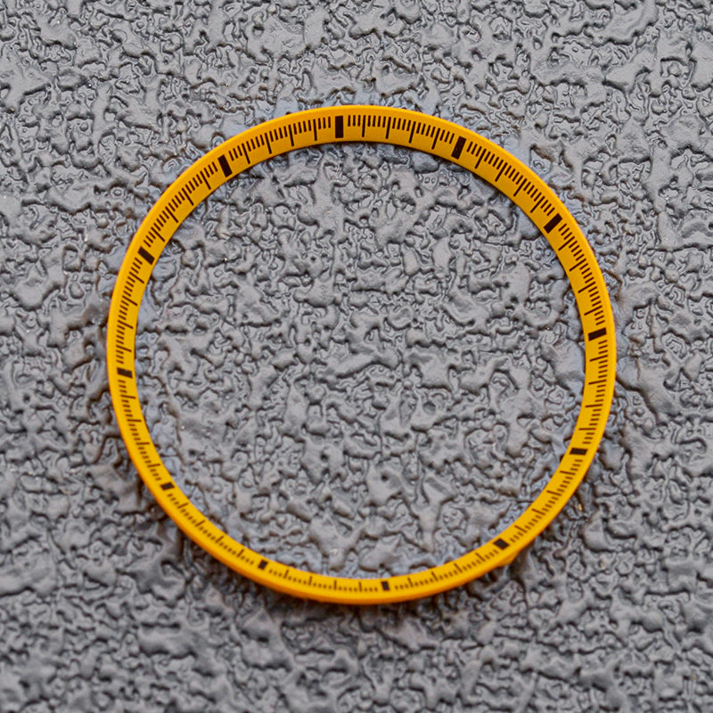 30.5mm Plastic Yellow Chapter Ring with Black Thin Finish