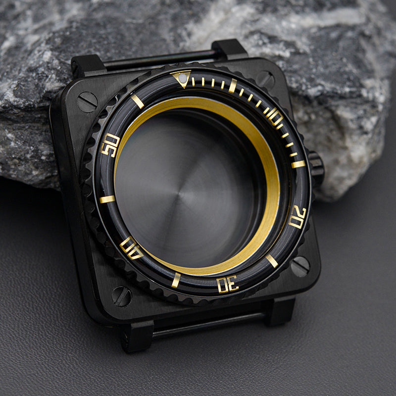 Black Gold Case with Slim Bezel Watch Case Set