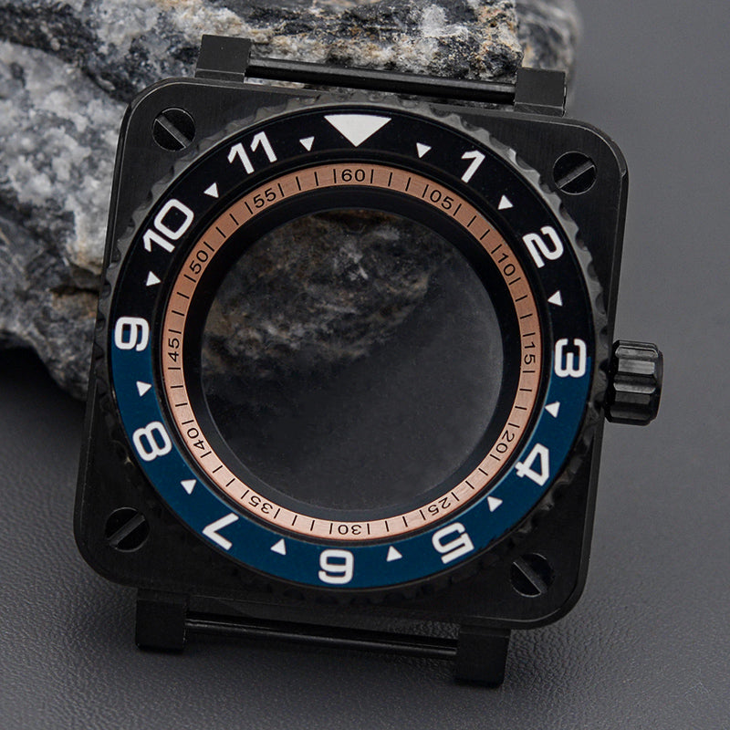 Black Blue Case with Slim Bezel Watch Case Set