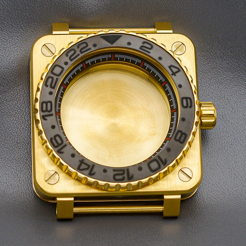 Gold Black Case with Coin Edge Bezel Watch Case Set