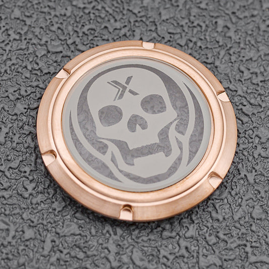 Transparent Grey Skull RoseGold Watch Caseback