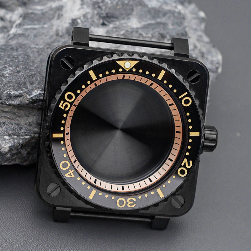 Black Gold Case with Slim Bezel Watch Case Set