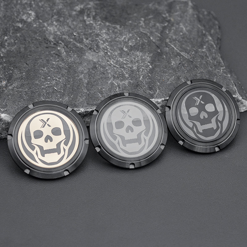 Transparent Grey Skull Black Watch Caseback