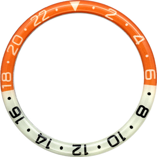 SKX007/SRPD 38*31.5mm Resin Bezel insert: Orange/White GMT Style