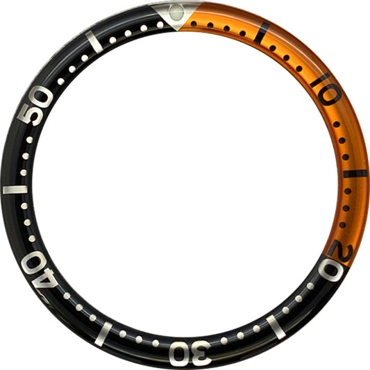 SKX007/SRPD 38*31.5mm Resin Bezel insert: Black/Orange SKX Style