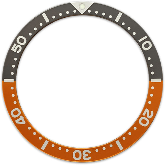 SKX007/SRPD 38*31.5mm Aluminium Bezel insert: Orange/Grey SKX Style