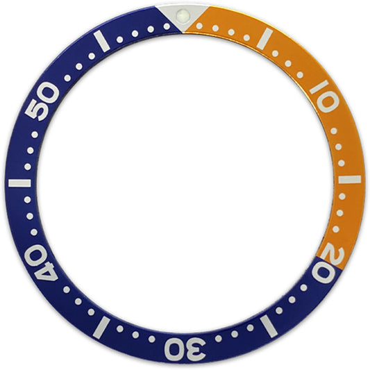 SKX007/SRPD 38*31.5mm Aluminium Bezel insert: Blue/Orange SKX Style