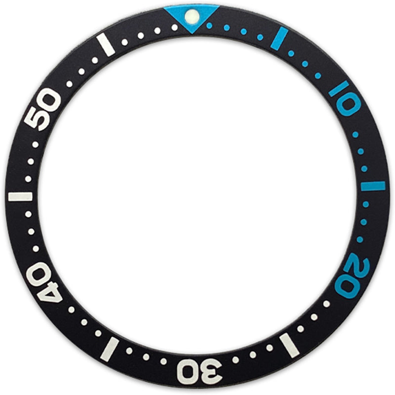 SKX007/SRPD 38*31.5mm Aluminium Bezel insert: Black SKX Style