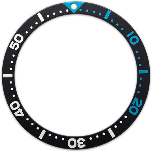 SKX007/SRPD 38*31.5mm Aluminium Bezel insert: Black SKX Style