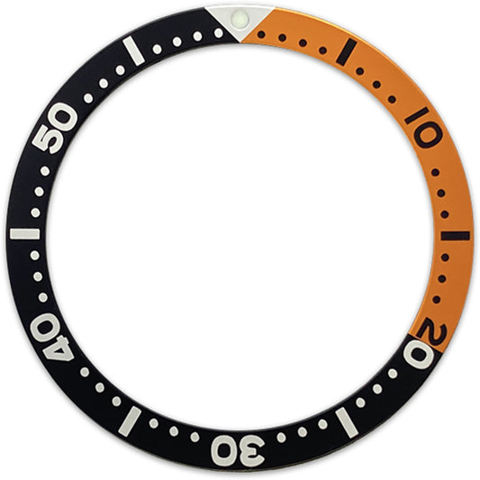 SKX007/SRPD 38*31.5mm Aluminium Bezel insert: Black/Orange SKX Style