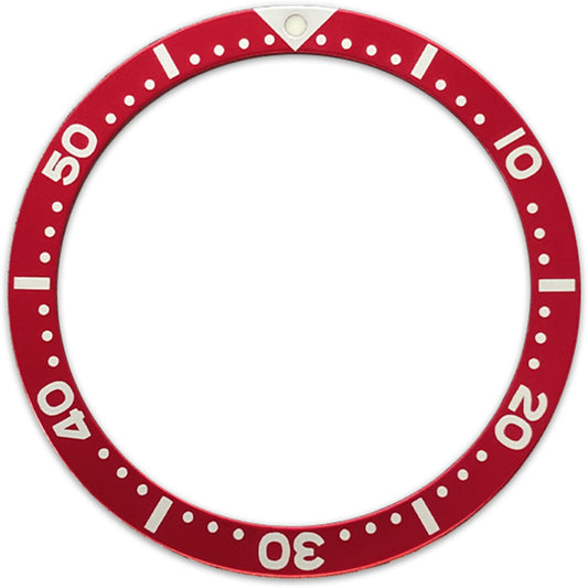 SKX007/SRPD 38*31.5mm Aluminium Bezel insert: Red SKX Style