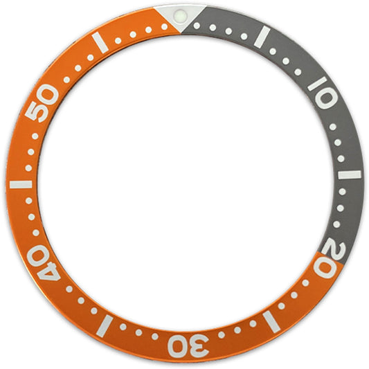 SKX007/SRPD 38*31.5mm Aluminium Bezel insert: Orange/Grey SKX Style