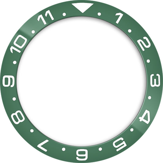 SKX007/SRPD 38*30.7mm Ceramic Bezel insert: Green Dual Time