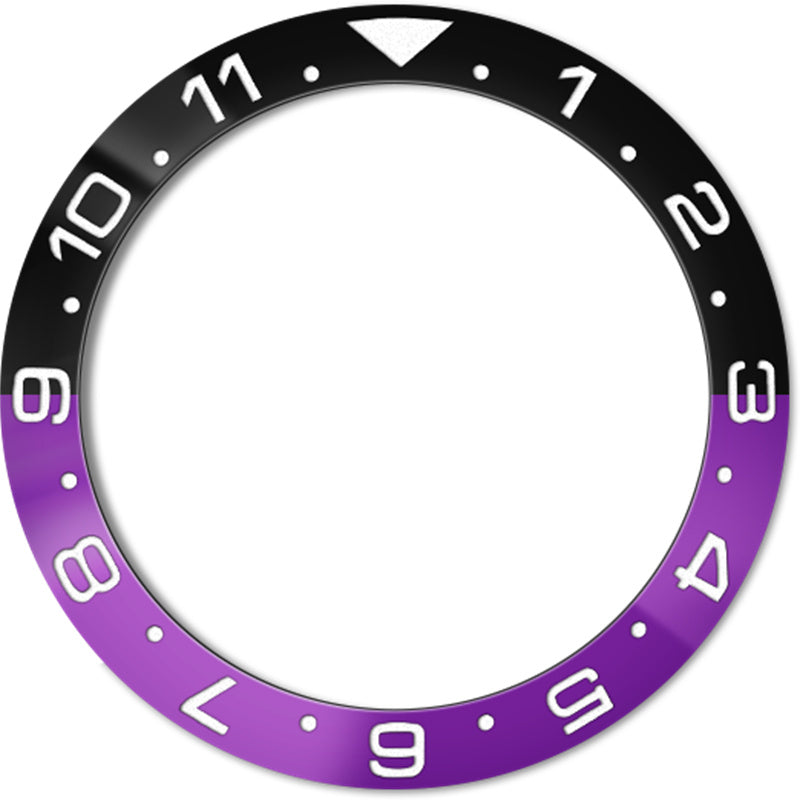 SKX007/SRPD 38*30.7mm Aluminium Bezel insert: Black/Purple Dual time