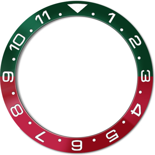 SKX007/SRPD 38*30.7mm Aluminium Bezel insert: Red/Green Dual time