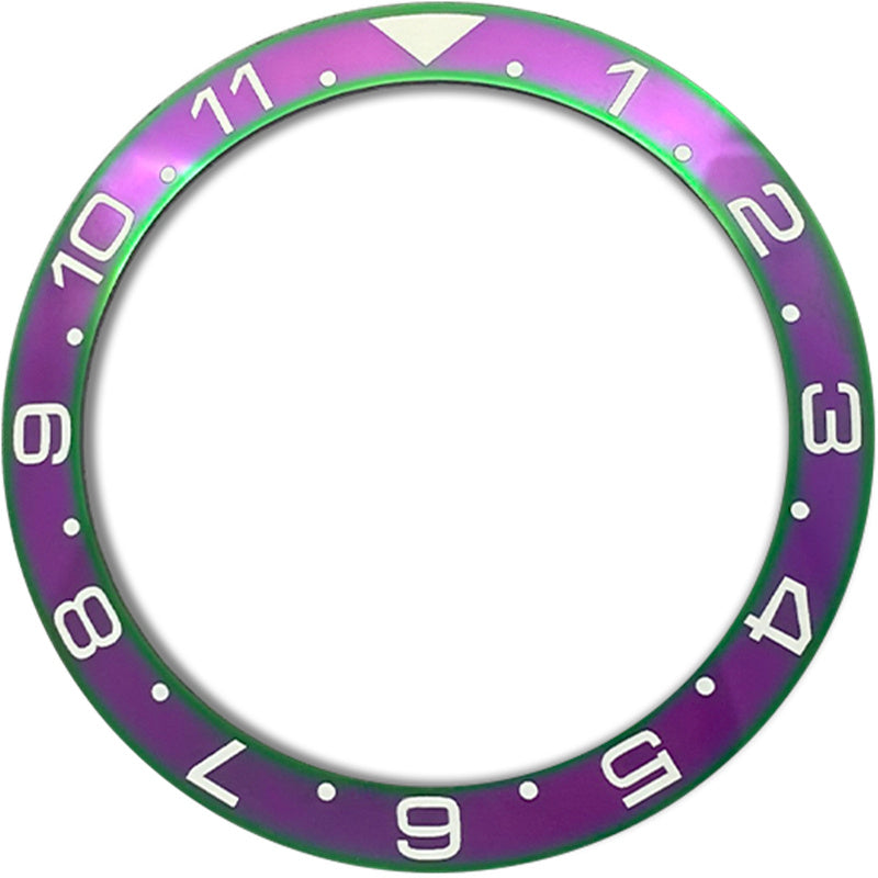 SKX007/SRPD 38*30.7mm Ceramic Bezel insert: Purple Rainbow Dual Time