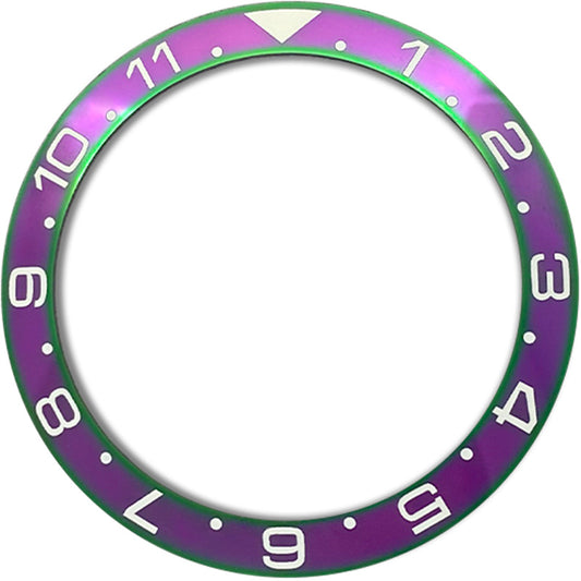 SKX007/SRPD 38*30.7mm Ceramic Bezel insert: Purple Rainbow Dual Time