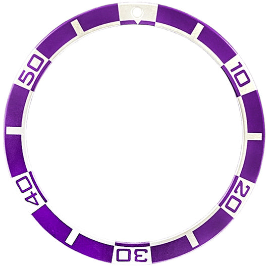 SKX007/SRPD 38*31.5mm Aluminium Bezel insert: White/Purple Elapsed Time