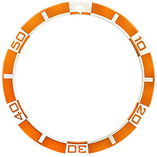 SKX007/SRPD 38*31.5mm Aluminium Bezel insert: White/Orange Elapsed Time