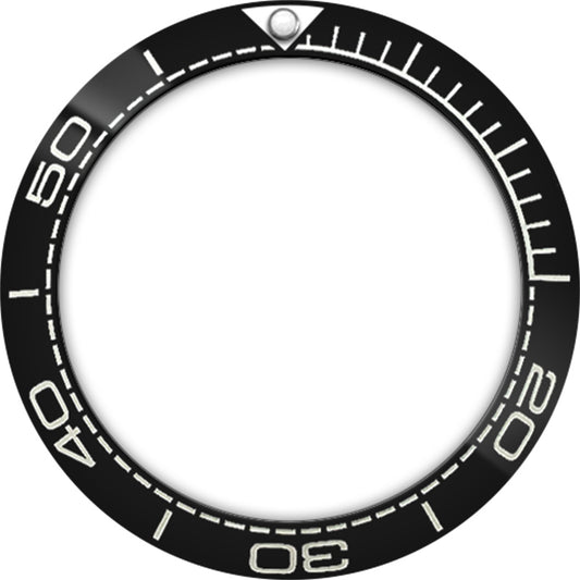 SKX007/SRPD 38*30.7mm Ceramic Bezel insert: Black PO