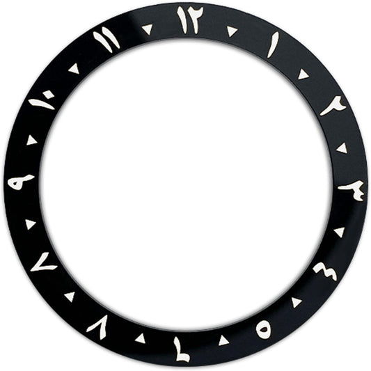 SPB185 38*30.7mm Ceramic Bezel insert: Black Arabic