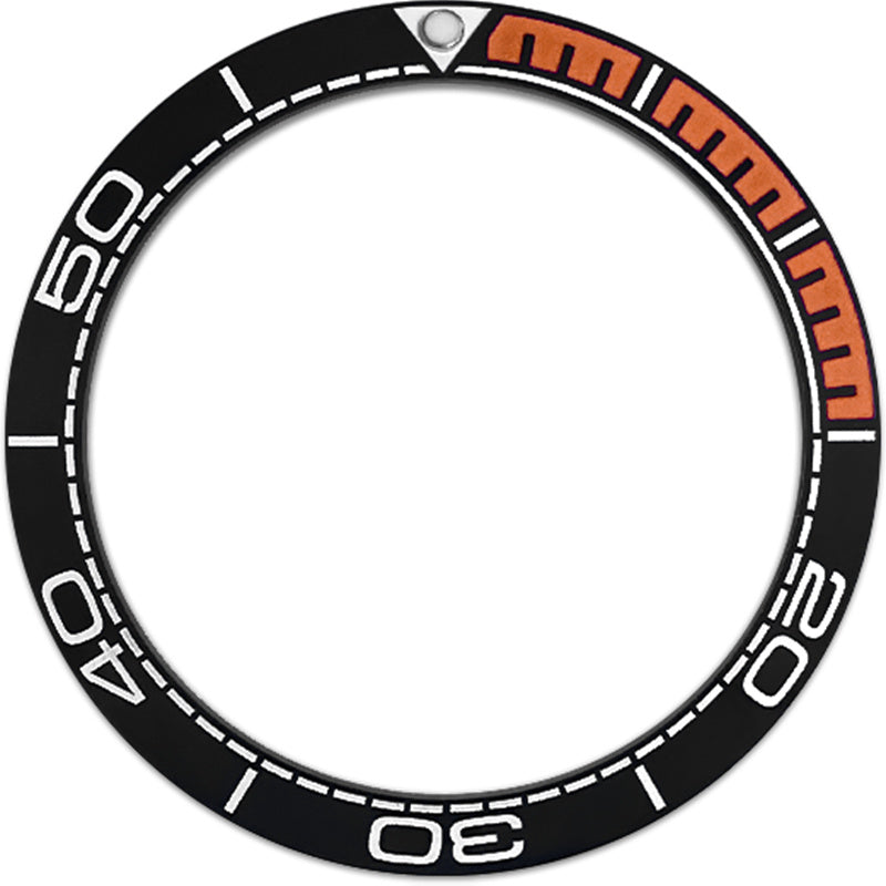 SKX007/SRPD 38*30.7mm Ceramic Bezel insert: Black/Orange PO