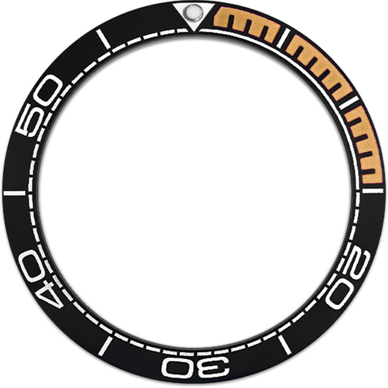 SKX007/SRPD 38*30.7mm Ceramic Bezel insert: Black/Yellow PO